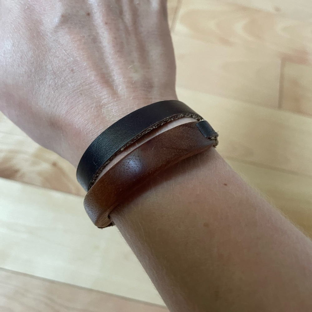 Brown and Black Leather Bracelet
